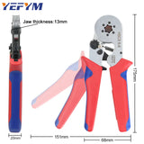 Ferrule Crimping Tool HSC8 Self-adjustable Ratchet, Stripping Cutting Pliers YE-1R, Crimping Connectors Wire End Ferrules kit