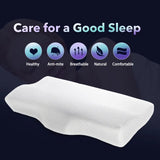 Memory Foam Bed Orthopedic Pillow Neck Protection Slow Rebound Memory Pillow Butterfly Shaped Health Cervical Neck Size 60/50 cm