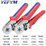 Ferrule Crimping Tool HSC8 Self-adjustable Ratchet, Stripping Cutting Pliers YE-1R, Crimping Connectors Wire End Ferrules kit