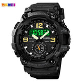 SKMEI 1637 Japan Movement 3 Time Dual Display Analog LED Electronic Quartz Wristwatch Military Men Sports Watches Relogio Masculino