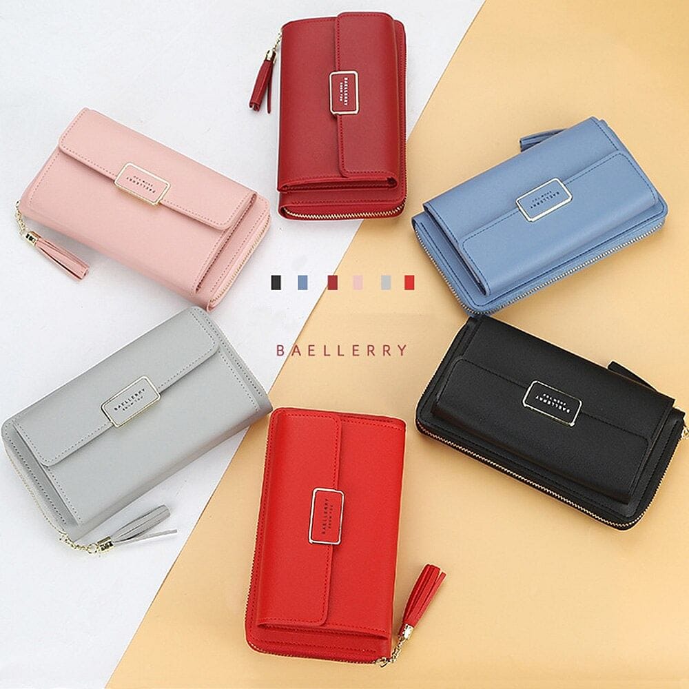 Fashion Long Women Wallets High Quality Sequined PU Leather Card Holder Female Purse Zipper Brand Wallet For Girl