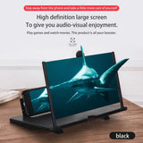 12 inch 3D Mobile Phone Screen Magnifier HD Video Amplifier Stand Bracket with Movie Game Magnifying Folding Phone Desk Holder