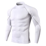 Men's high collar fitness long sleeve Pro sports running long sleeve T-shirt autumn and winter elastic speed