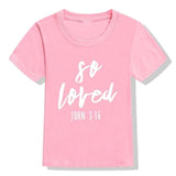 Kids Shirt Kids Christian Shirt So Loved Graphic Shirts for Kid So Loved TShirt Boys Girls Christian Fashion Slogan T-Shirts