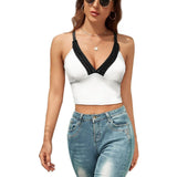 Ladies V-neck Suspender Top NZ113