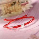 simple peach heart red wax rope braided adjustable bracelet wholesale jewelry Nihaojewelry NHPJ404208