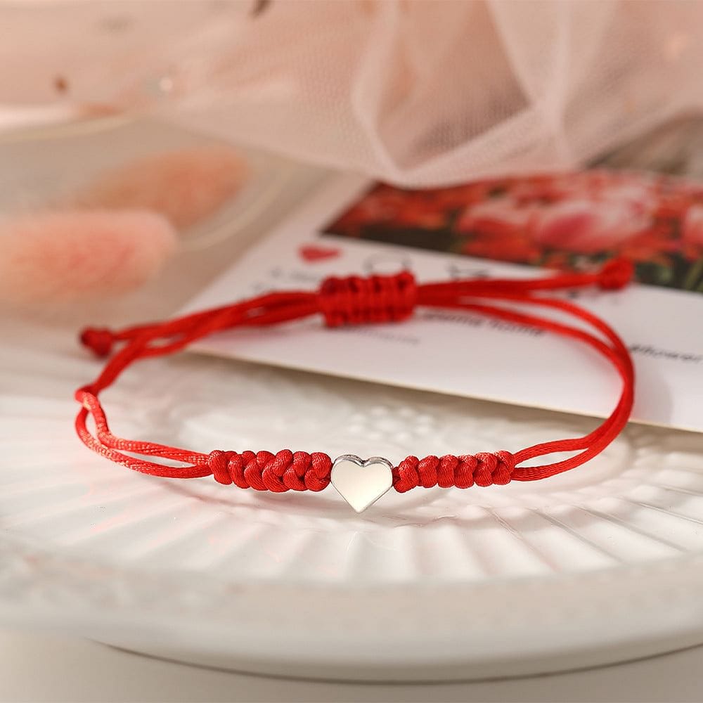 simple peach heart red wax rope braided adjustable bracelet wholesale jewelry Nihaojewelry NHPJ404208