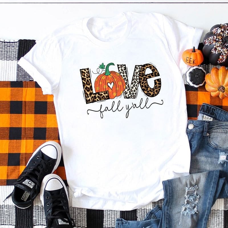 fashion letter pumpkin printHalloween T-shirt wholesale Nihaojewelry  NHZN410297