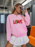 Women's new sweater letter LOVE bear print sweatshirt NHMEX516548