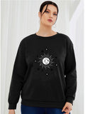 new coat round neck sweater moon cover sun print sweater  NHMEX516392