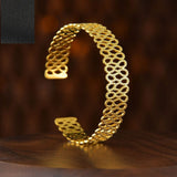 irregular opening fashion exaggerated C-shaped hollow bracelet stainless steel jewelry