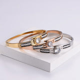 fashion geometric glossy bracelet stainless steel jewelry