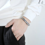 hip hop stainless steel jewelry personality trend magnet buckle bracelet