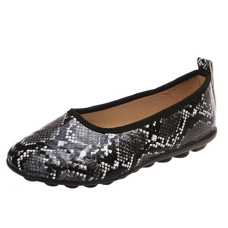 snake pattern round head flat bottom shoes nihaostyles clothing wholesale NSYBJ104643