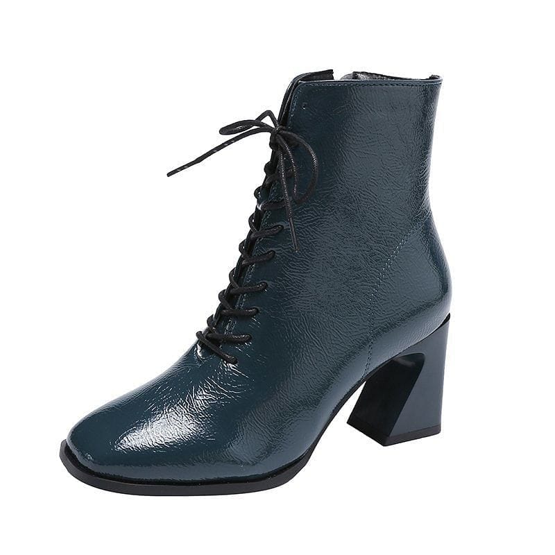New European and American fashion thick-heeled Martin boots retro high-heeled short boots women NHSCH528296