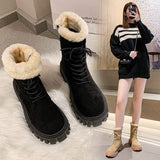 Fashion casual snow boots women's warm velvet mid-tube short boots