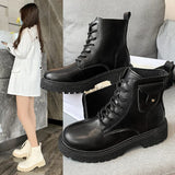 Korean breathable single boots British thick heel Martin boots short boots