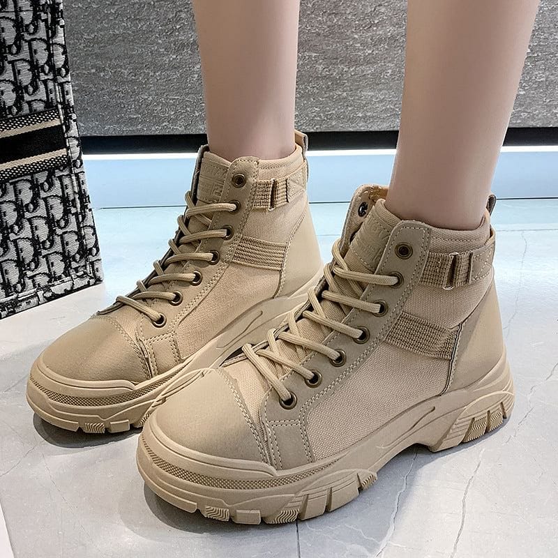 Korean thick-soled high canvas shoes women's wholesale NHSCH528335