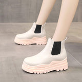 New pink bottom female round toe short boots thick bottom boots