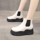 New pink bottom female round toe short boots thick bottom boots