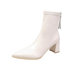 New high-heeled boots autumn and winter nude boots plus velvet warm thin boots