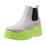 New pink bottom female round toe short boots thick bottom boots