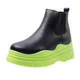 New pink bottom female round toe short boots thick bottom boots