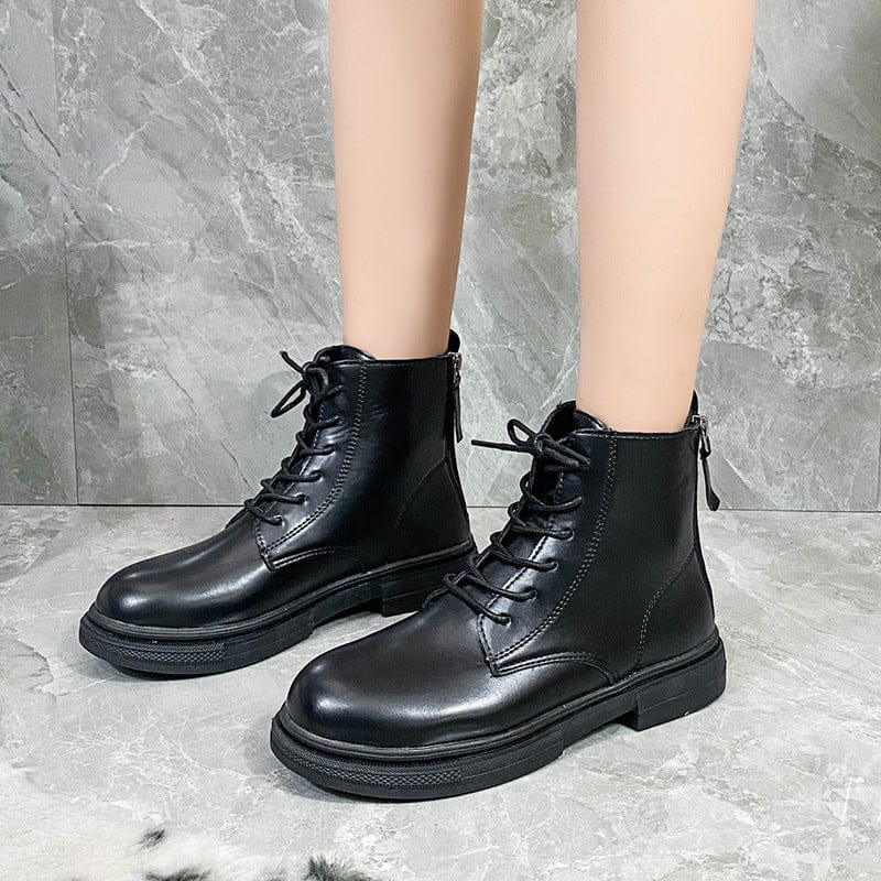 Korean flat-bottomed short boots thick-bottomed thin single boots