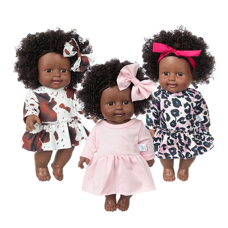 African doll children's toy vinyl rebirth doll 30cm simulation rebirth doll  NHDBX536287
