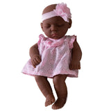 simulation baby vinyl doll 10 inch African black baby 25CM sleeping doll soft rubber doll NHDBX536288