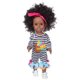 New 14-inch striped baby clothes simulation doll African toy doll clothes vinyl doll  NHDBX536312