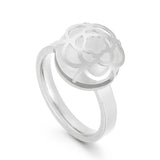 simple stainless steel jewelry stone creative titanium steel flower-shaped ring