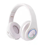 Solid color macaroon color luminous seven color breathing light headset Bluetooth headset