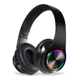 Solid color macaroon color luminous seven color breathing light headset Bluetooth headset