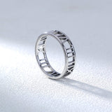Niche simple new jewelry men's stainless steel jewelry laser cutting Roman numeral titanium steel ring 1