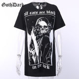 Goth Dark Letter Print Grunge Gothic T-shirt Women Harajuku Vintage Punk Autumn 2020 Fashion Female T-shirts Aesthetic