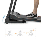 Compact Easy Folding Treadmill Motorized Running Jogging Machine with Audio Speakers and Incline Adjuster