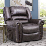 Wilshire Series Heavy-Duty Power Lift Recliner Chair with Built-in Remote and 2 Castors (Smoky Brown)