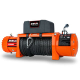 X-BULL 12V Synthetic Rope Winch-13000 lb. Load Capacity Premium Electric Winch  (orange)