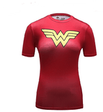 Red Wander Woman Superhero Compression T-Shirt