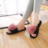 Women Slippers Women Love Heart Cotton Slippers Winter Non-Slip Floor Home Furry Slippers Women Shoes For Bedroom