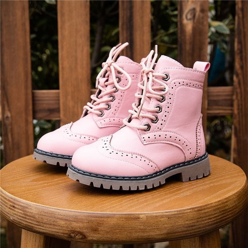 New Girl Leather Martin Boots Shoes For Girls Children Non-slip Warm Boots Fashion Soft Bottom Boys Girls Boots Kids SneSneakers