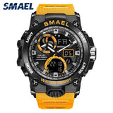 SMAEL 8011- 2021 Sport Watch Men Dual Time Waterproof 50M Military Watches Chrono Alarm Wristwatch Vintage Classic Digital Watch 8011