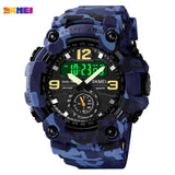 SKMEI 1637 Japan Movement 3 Time Dual Display Analog LED Electronic Quartz Wristwatch Military Men Sports Watches Relogio Masculino