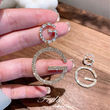 Luxury Brand Long Chain Letter G Hanging Earrings For Women Crystal Big Dangle Earring Wedding Jewelry Statement pendientes 2020