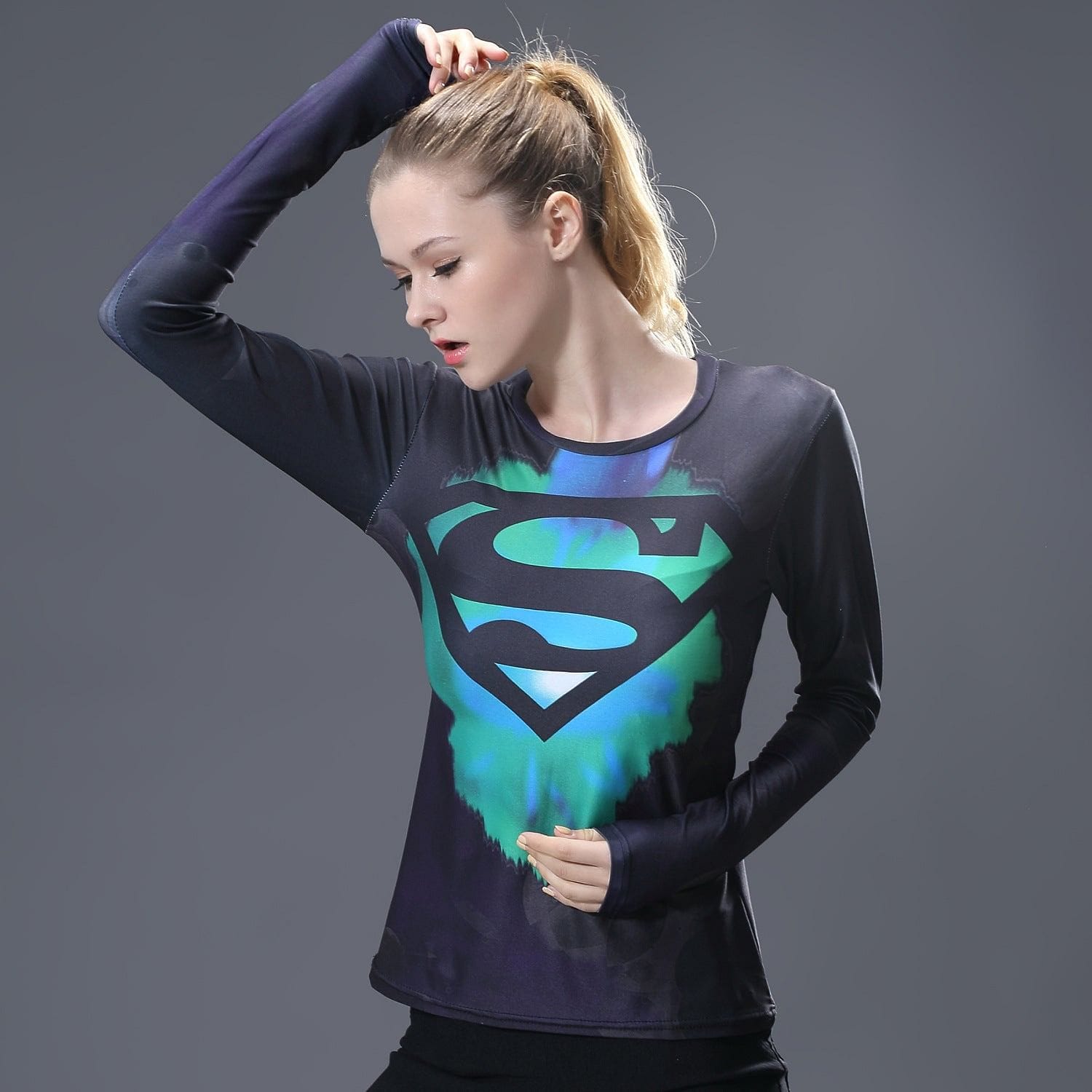 Superman Print Women's long sleeve T-shirt