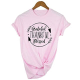 Grateful Thankful Blessed Arrow Christian Halloween Thanksgiving Shirts Women Funny Graphic T Shirt Tumblr Tees Tops Drop Ship