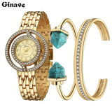 New Fashion Quartz Watch for women's Set Boutique Trends Geneva Style Watch Jewelry Set Christmas Gifts Birthday Gifts