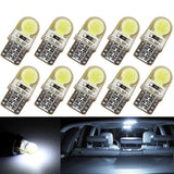 10Pcs Auto T10 Led Cold White 194 W5W LED 168 COB Silica Car Super Bright Turn Side License Plate Light Lamp Bulb DC 12V
