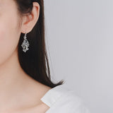 925 Sterling Silver Gemstone Drop Earring Amethyst garnet Sapphire Crystal for Women Fine Jewelry Bizuteria earrings for women